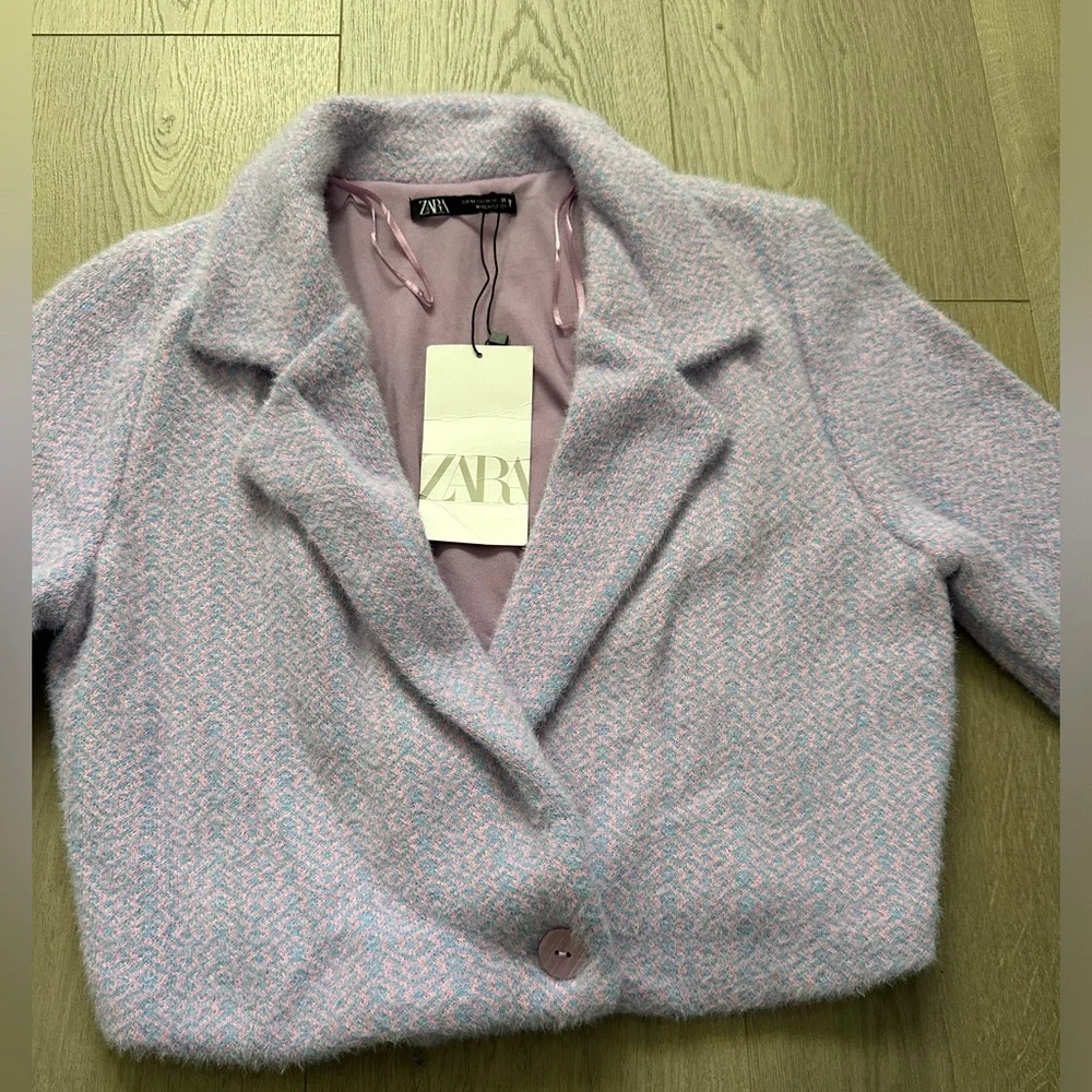 NWT Zara Women's Lavender Pink Cropped Jacket Size M - Picture 6 of 9
